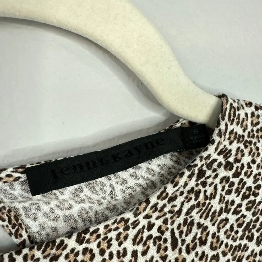JENNI KAYNE Leopard Print T-Shirt Dress Animal Print Casual Chic Size Small